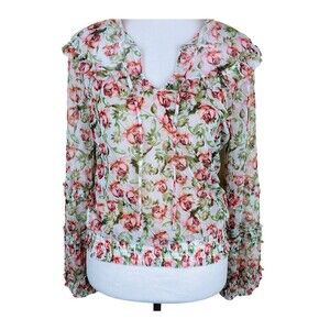 INC International Concepts INC Top Blouse Small Margarate Floral Peasant New